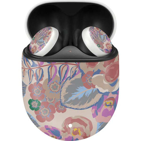 Warm Taupe Floral Google Pixel Buds Skin